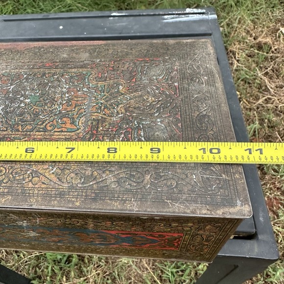 Lot 2 Vintage Wilson & Co USA Soap Dept. Tin Humidor Mosaic Litho Box Hinged Lid - Picture 12 of 14